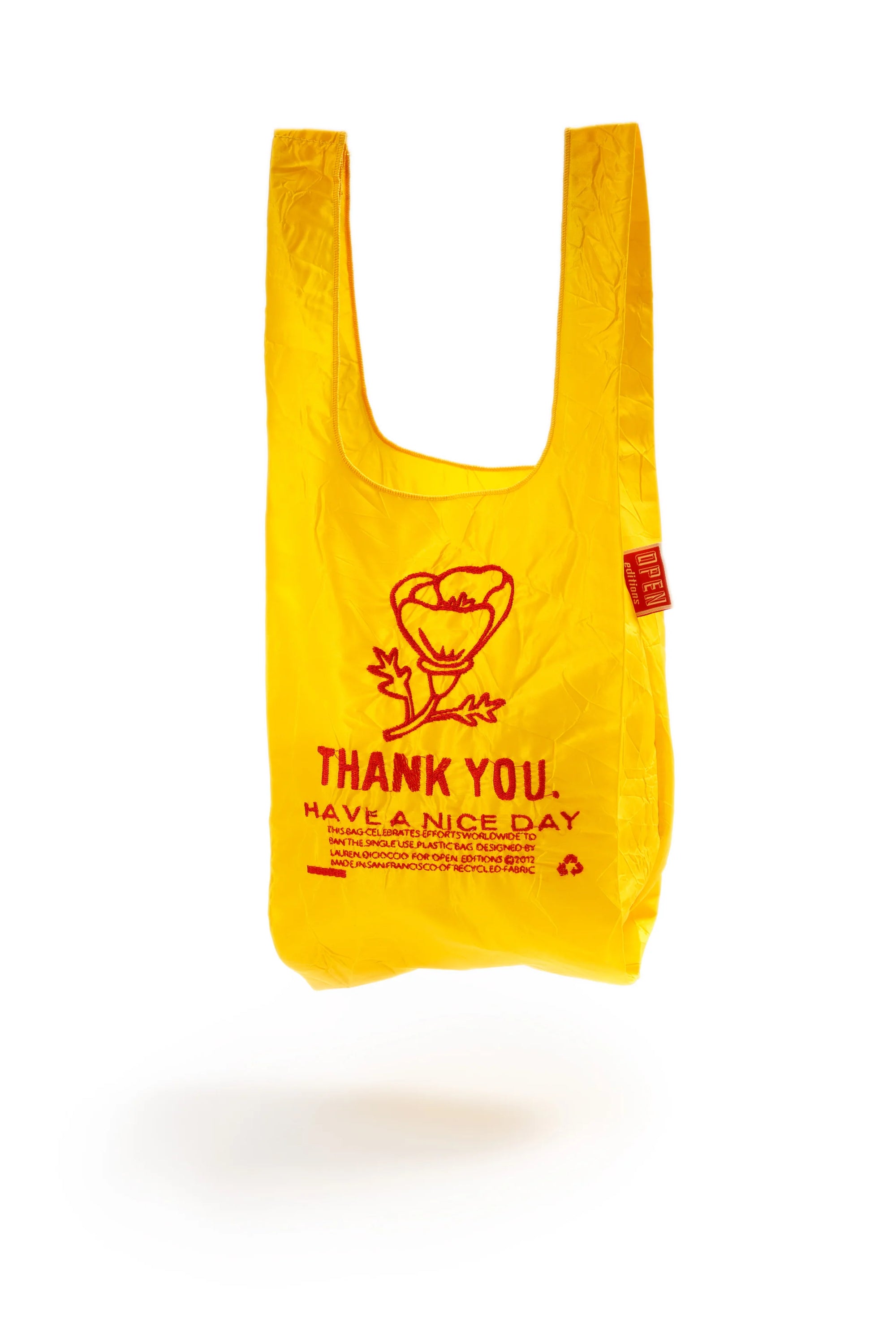 Mini Thank You Tote - Poppy - Red on Yellow - Space Camp