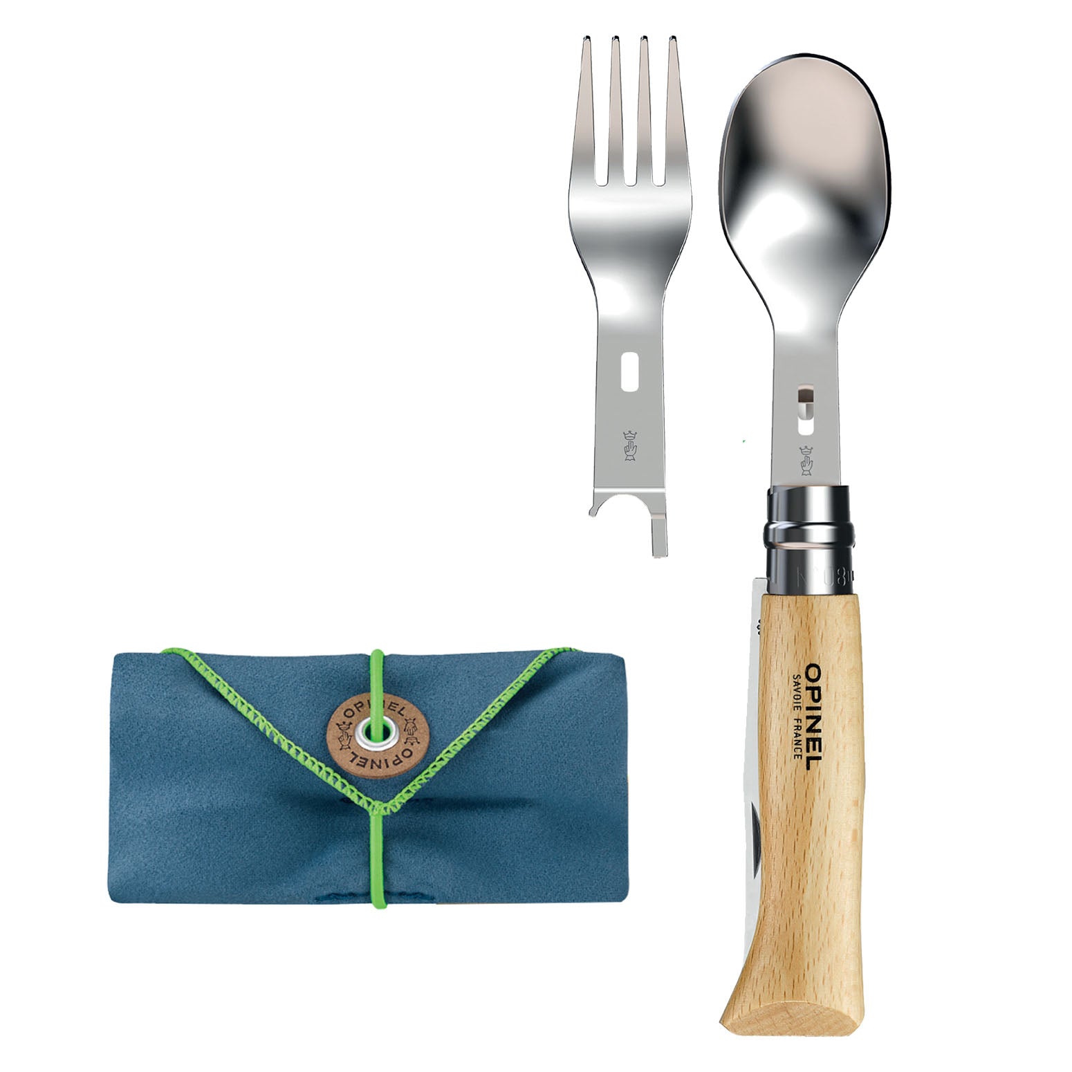 Opinel - Picnic+ Cutlery Complete Set with No.08 Folding Knife - Space Camp