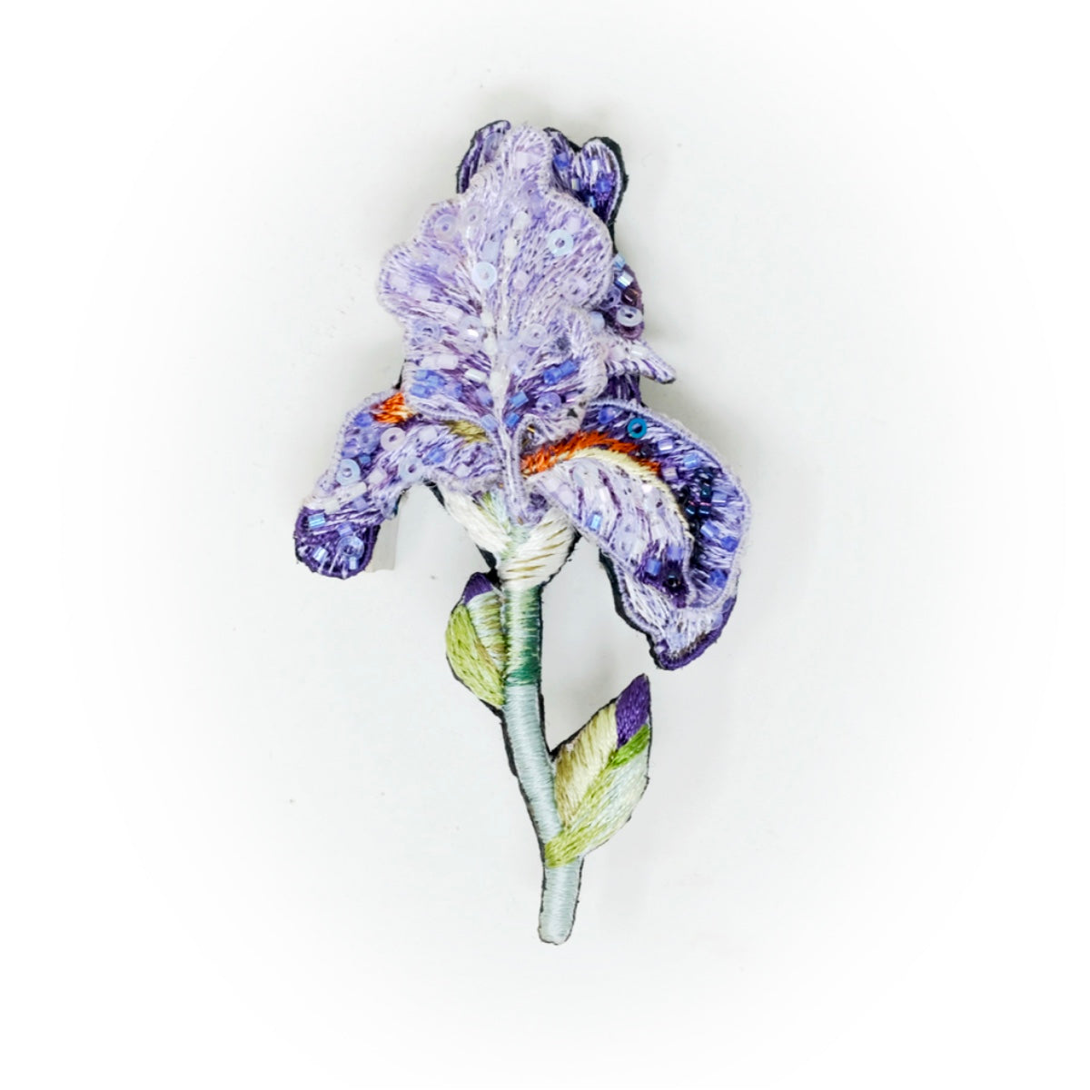 Purple Bearded Iris Brooch