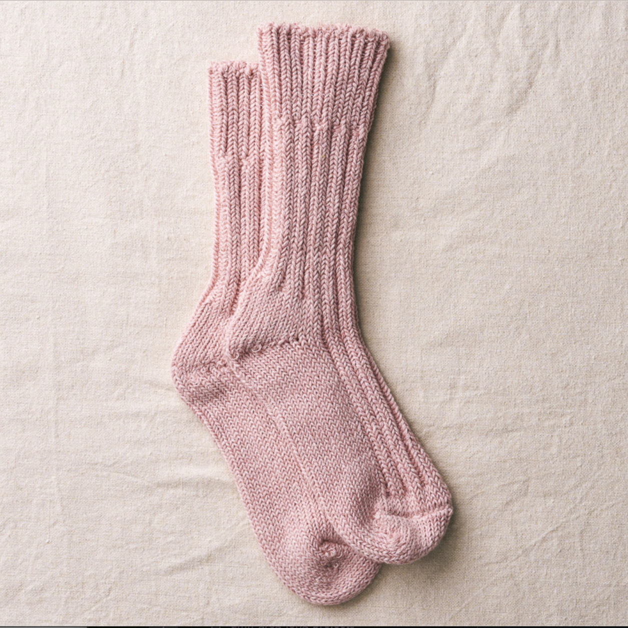 Yahae - Kan - Organic Cotton Row Gauge Socks - Pink