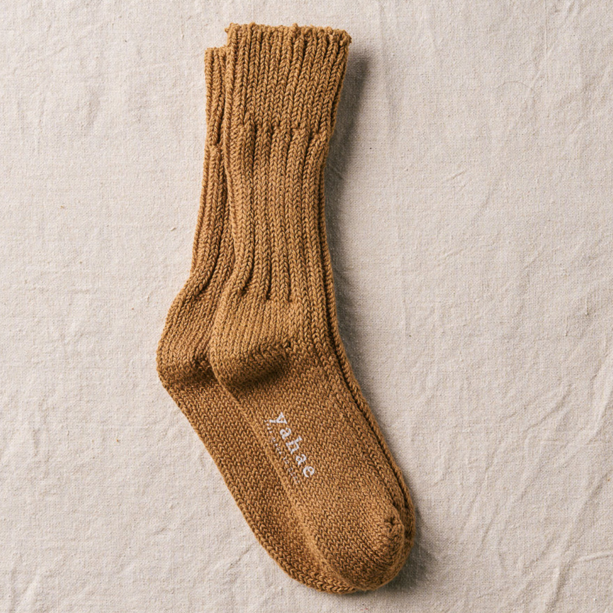 Yahae - Kan - Organic Cotton Row Gauge Socks - Clay