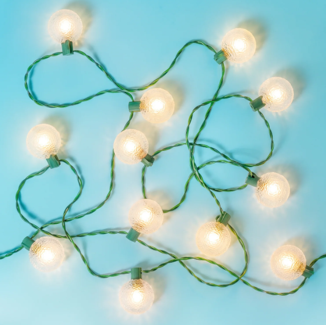 Tru-Tone - Ice Lites - Vintage Style LED Christmas Lights 12-Light set: Frosted Clear