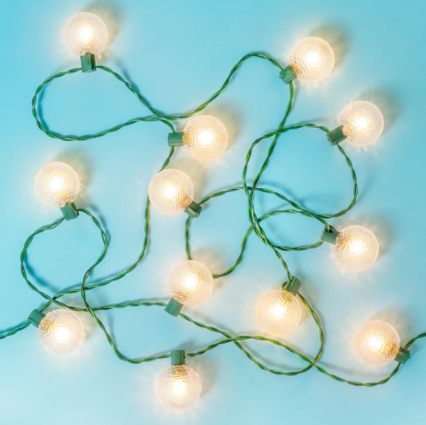 Tru-Tone - Ice Lites - Vintage Style LED Christmas Lights 12-Light set: Frosted Clear