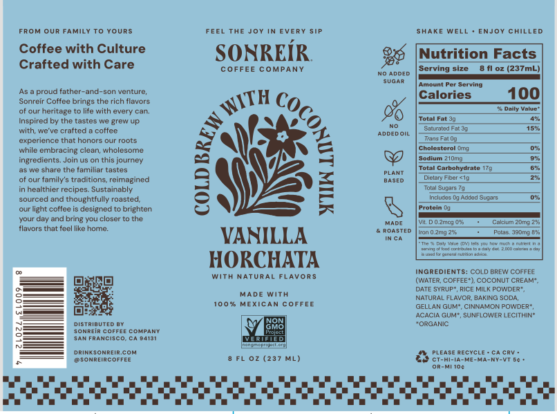Sonreír Coffee Company - Coconut Milk Cold Brew Latte - Vanilla Horchata - Space Camp