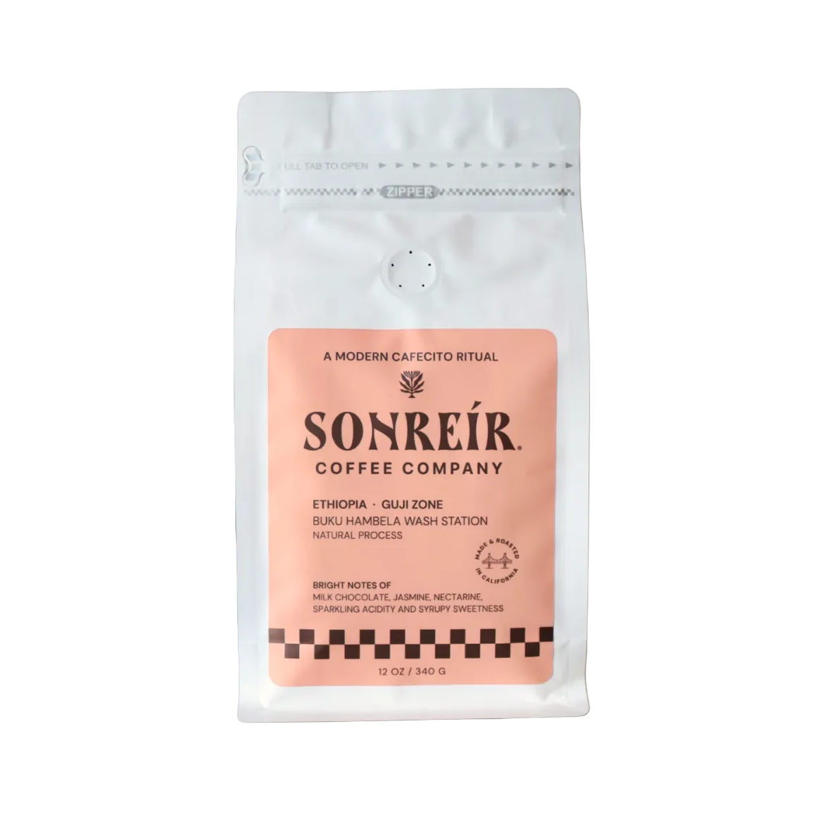 Sonreir Coffee Company - Natural: Whole Bean Coffee - Ethiopia - Guki Buku Hambela Wash Station- Space Camp