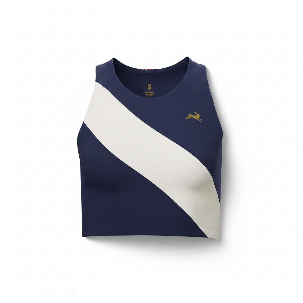 Tracksmith - (women's) Bell Lap Top - Navy/Ivory