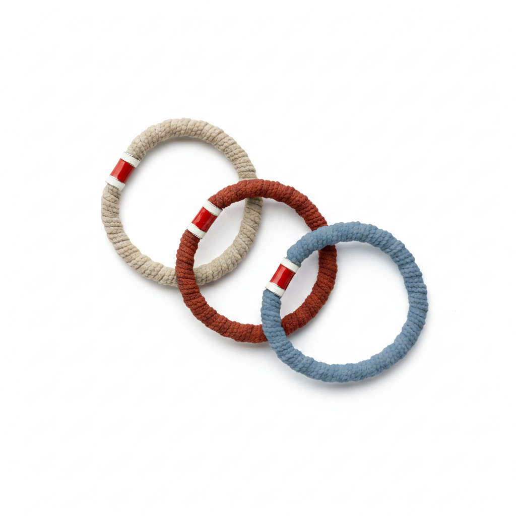 Tracksmith - Elastic Hair Ties - Sheer Blue/Ivory/Rooibos