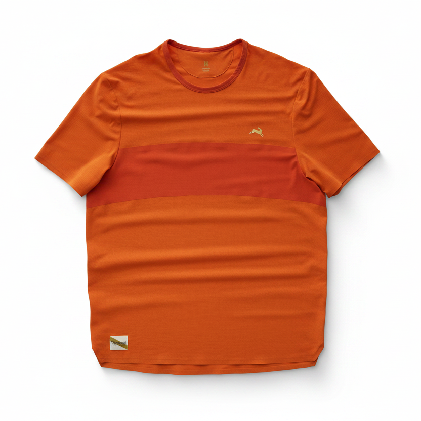 Tracksmith - Meridian Tee - Orangeade/Red Clay