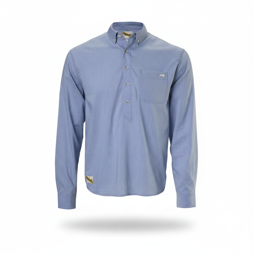 Tracksmith - Run Cannonball Linen Popover - Cloud Blue