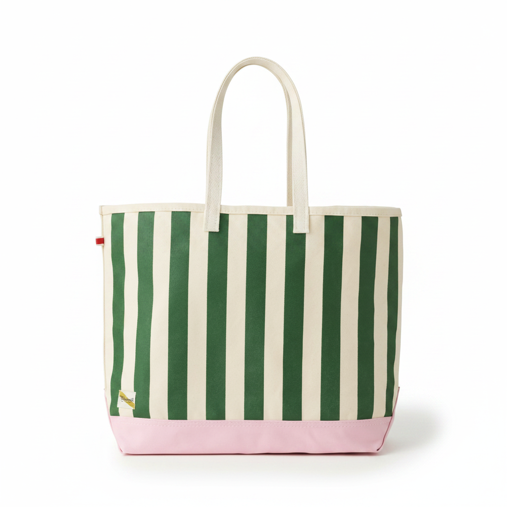 Tracksmith - Run Cannonball Run Tote - Green/Ivory Stripe
