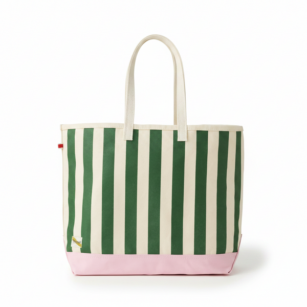 Tracksmith - Run Cannonball Run Tote - Green/Ivory Stripe