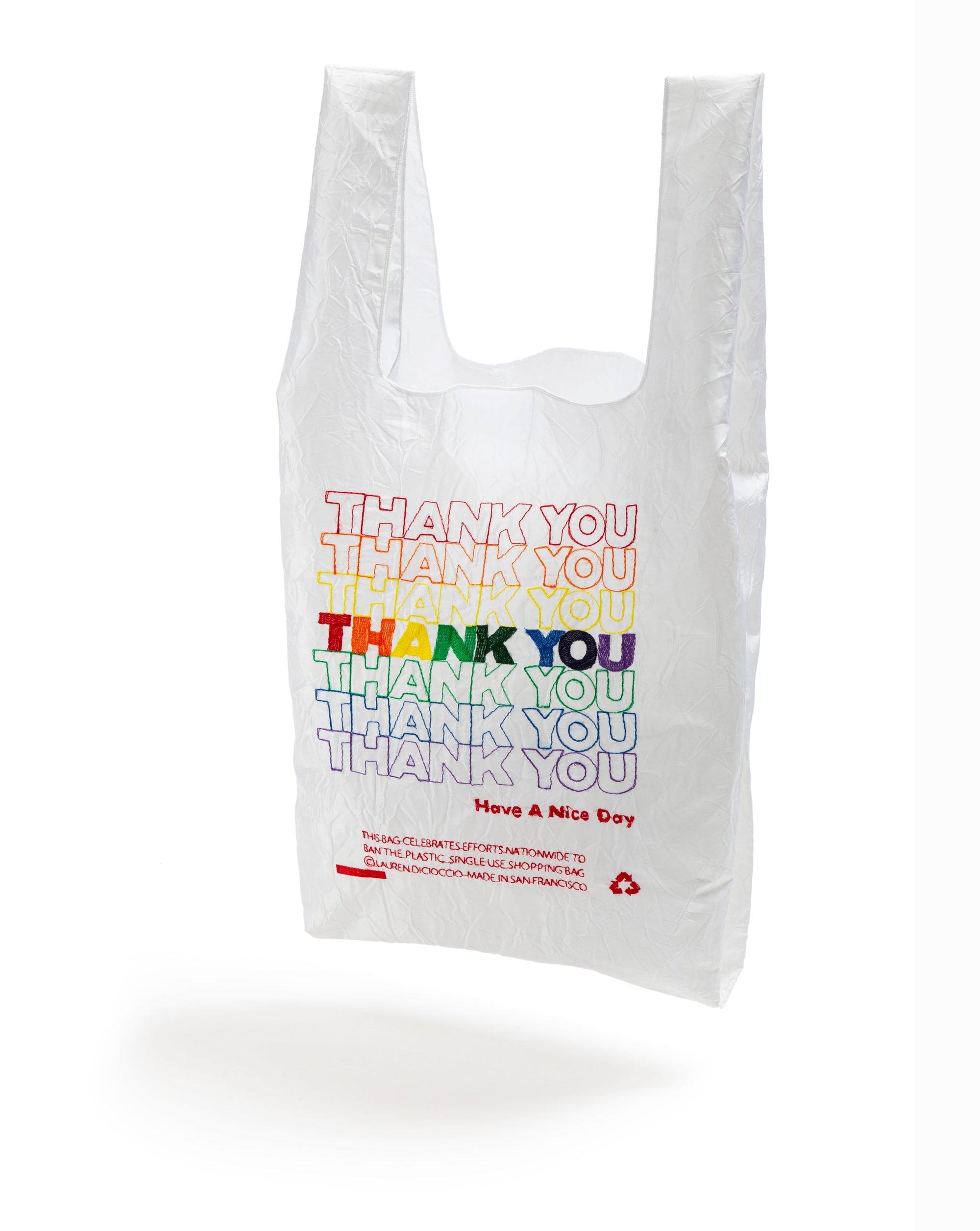 Thank You Tote - Thank you Thank you - Rainbow/White - Space Camp