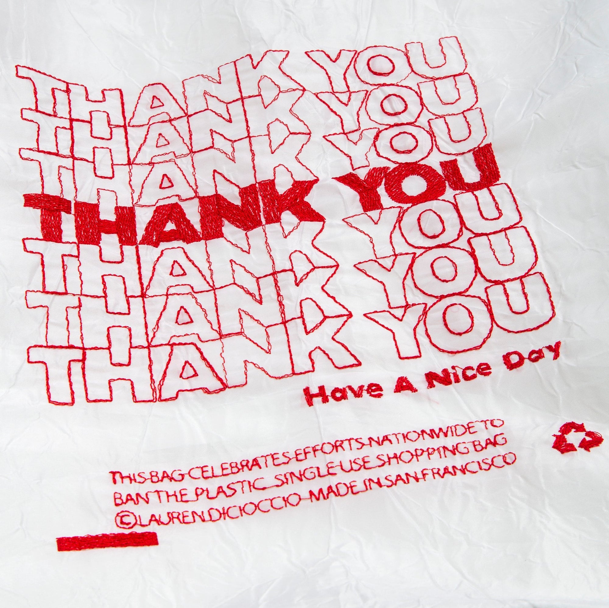 Thank You Tote - Thank you Thank you - Red/White - Space Camp