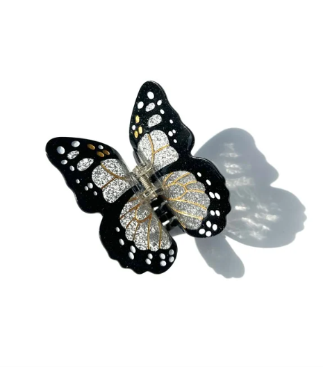 Solar Eclipse - Claw Hair Clip - Red Monarch Butterfly