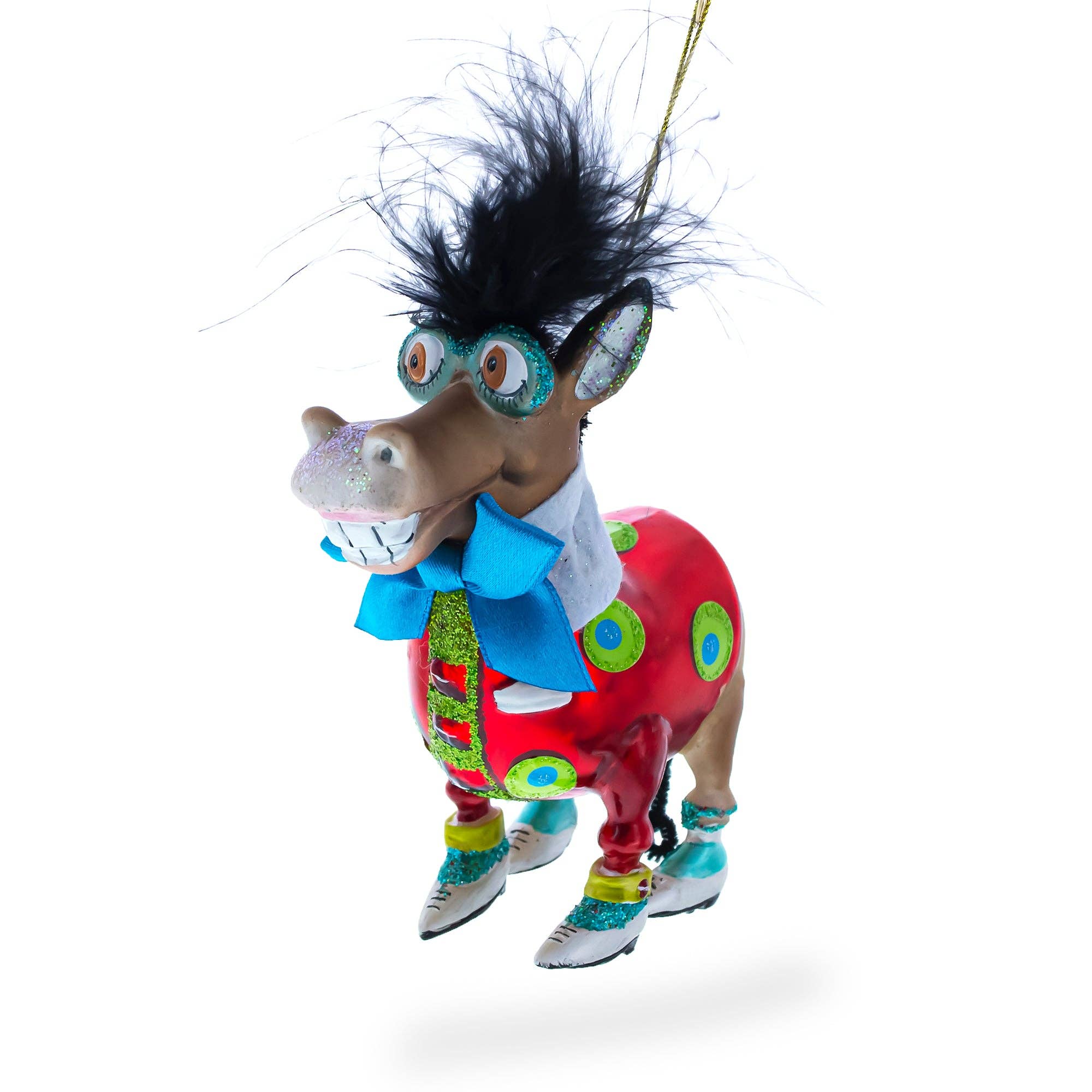 Debonair Donkey Glass Ornament