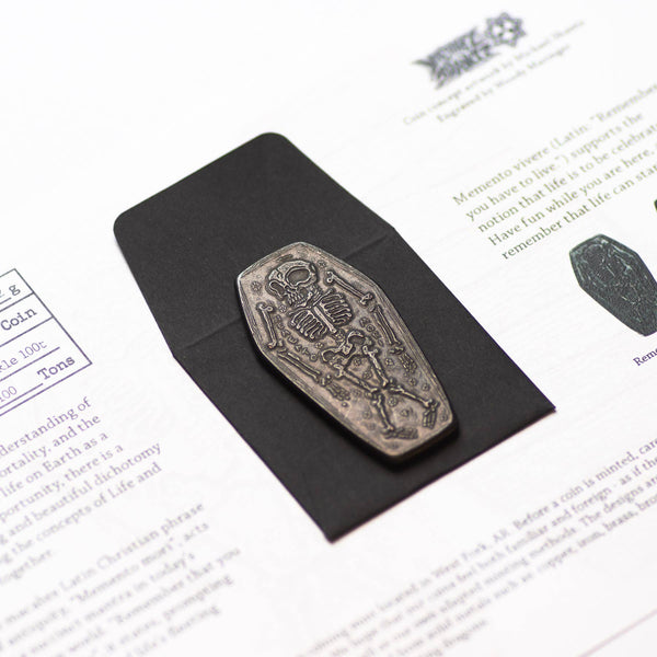 Shire Post Mint - Coffin Memento Mori Memento Vivere in Blackened Copper