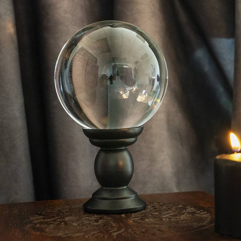 Crystal Ball on Stand - Clear