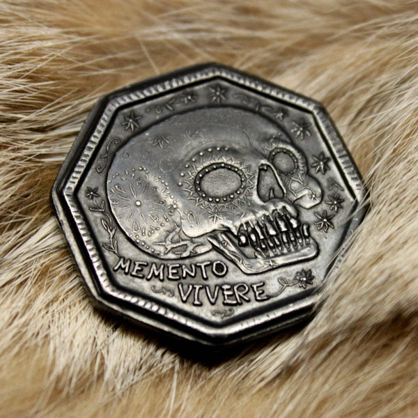 Memento Mori Iron Coin - Memento Vivere Reminder Token