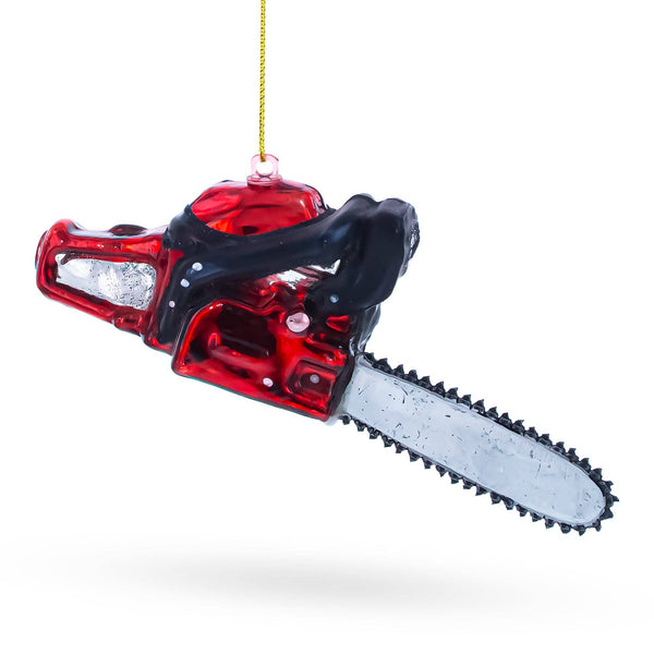 Rustic Chainsaw - Glass Ornament