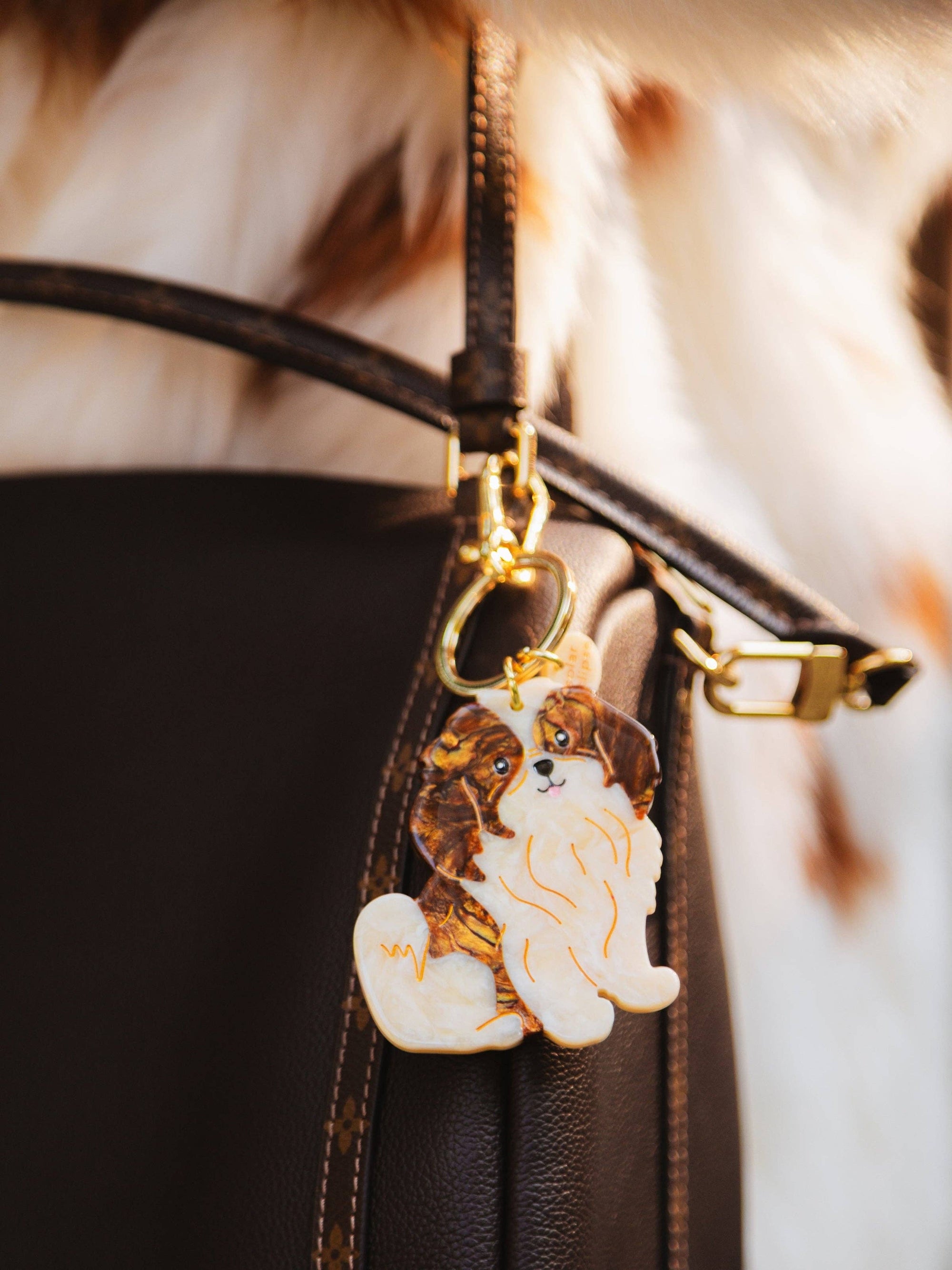 Solar Eclipse - Bag Charm + Keychain - Shih Tzu Pup