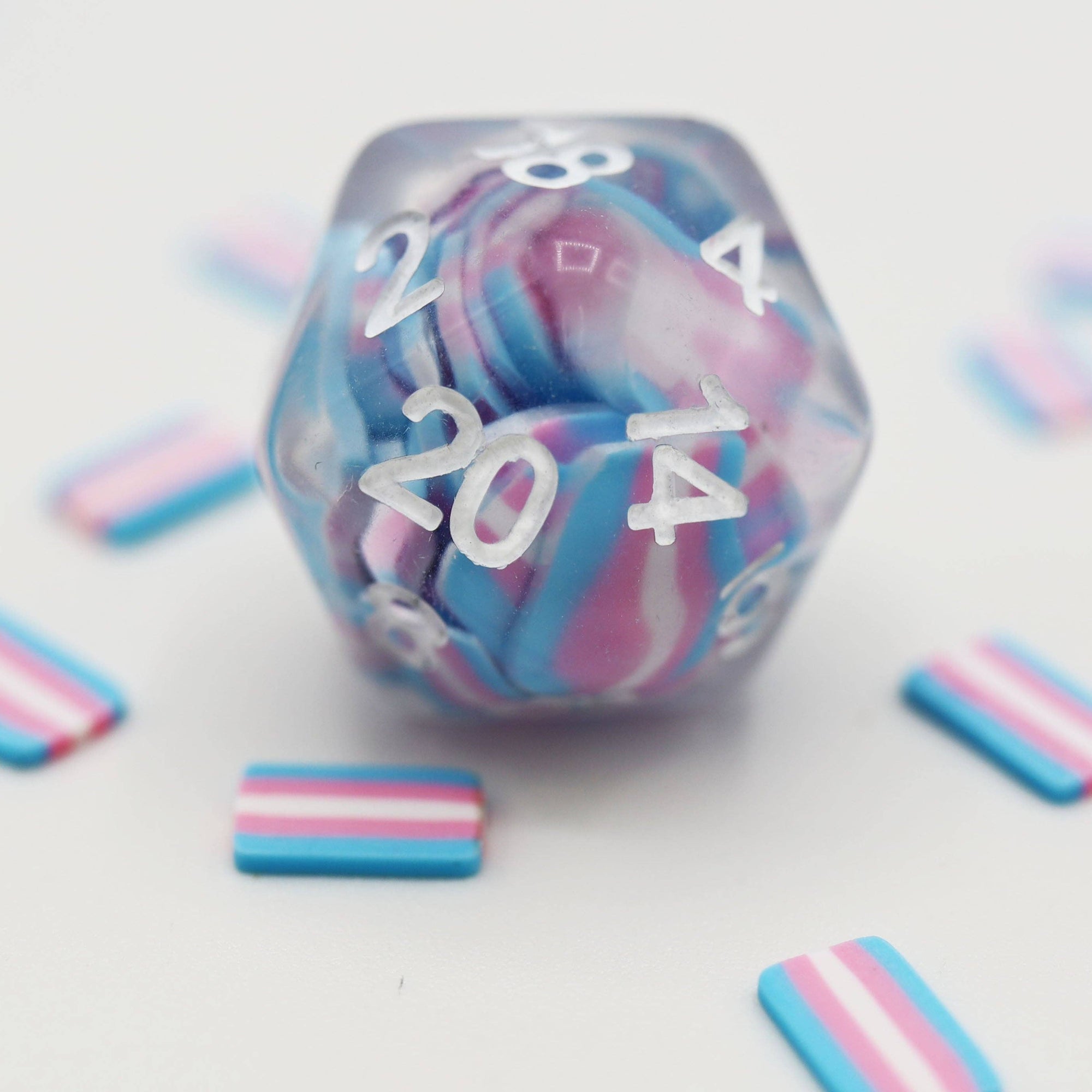 Transgender Flag RPG Dice Set