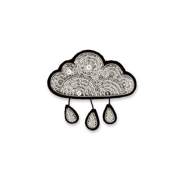 Macon & Lesquoy - Hand embroidered brooch - Cloud and Rain