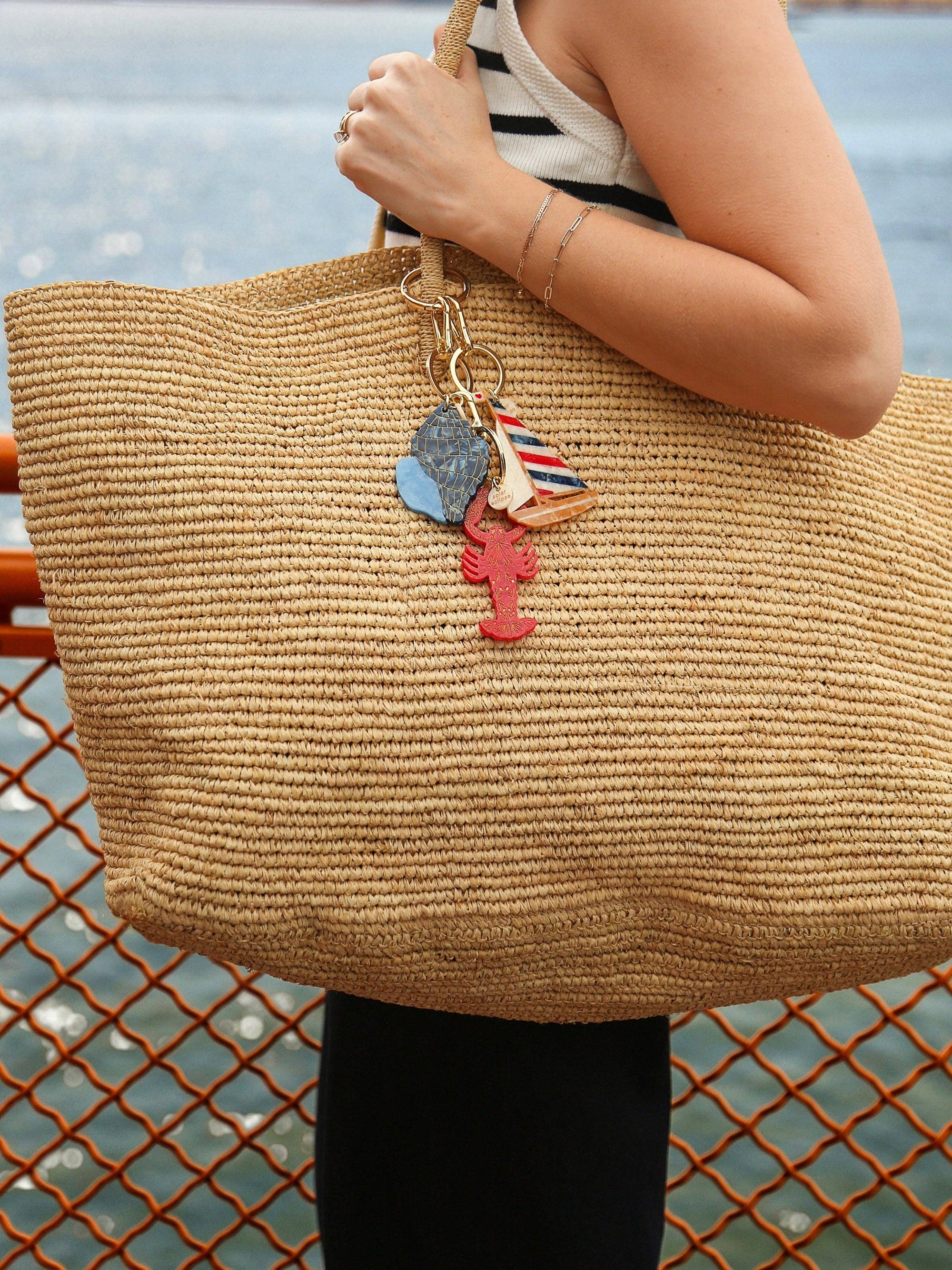 Solar Eclipse - Sailboat Bag Charm + Keychain - Blue