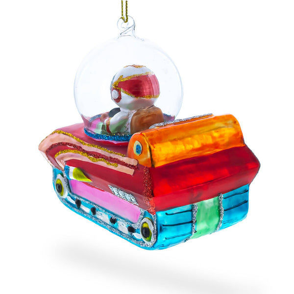 Astronaut in Space Vehicle - Glass Ornament