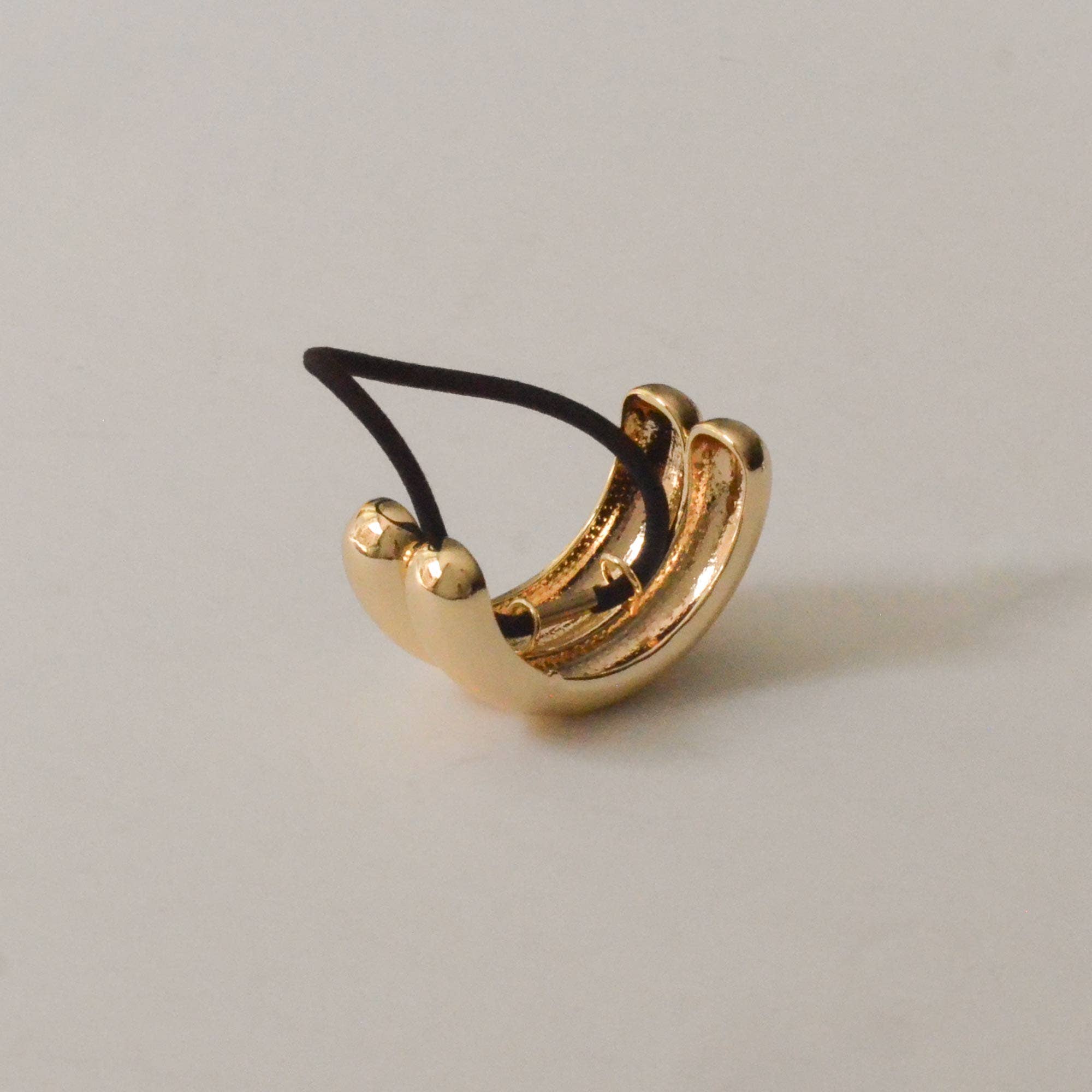 nar'sha - Wide Double Arch Metal Ponytail Hair Tie | Gold