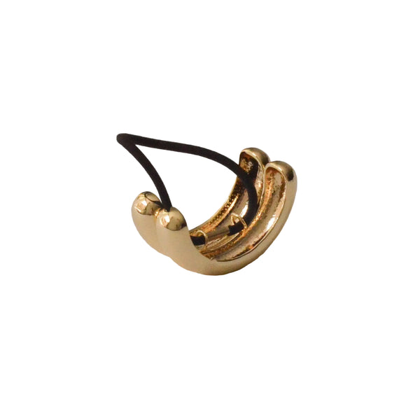 nar'sha - Wide Double Arch Metal Hair Tie - Gold
