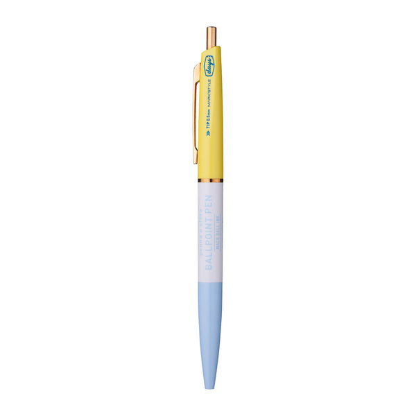 MARK'STYLE - 3-Section 0.5mm Ballpoint Pen, Oil Based Pen - Blue-Yellow