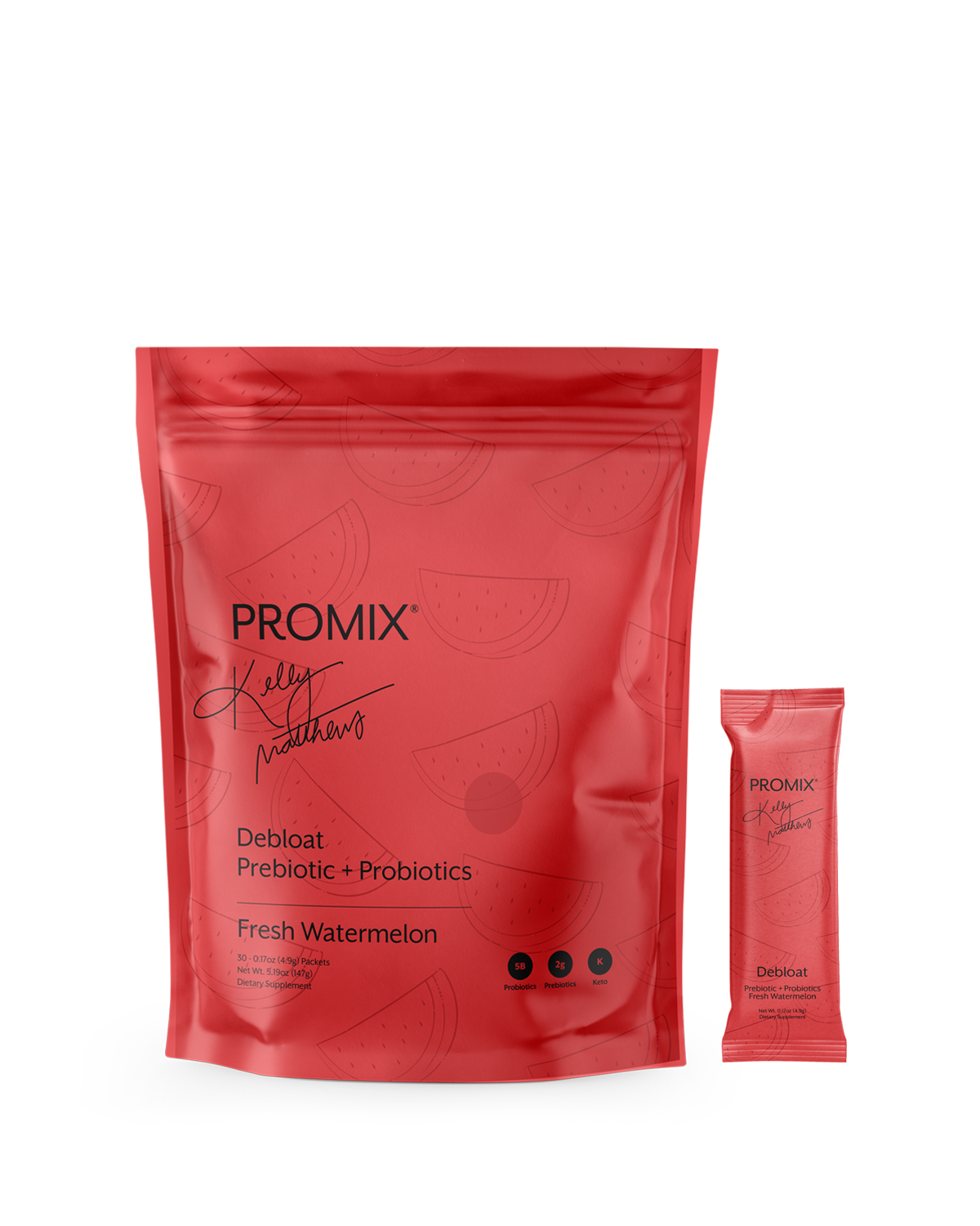 Promix - Debloat: Prebiotic + Probiotic: Watermelon / 30 Single Sticks