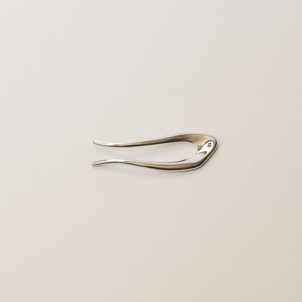 nar'sha Short U-Shaped Metal Hair Stick Silver
