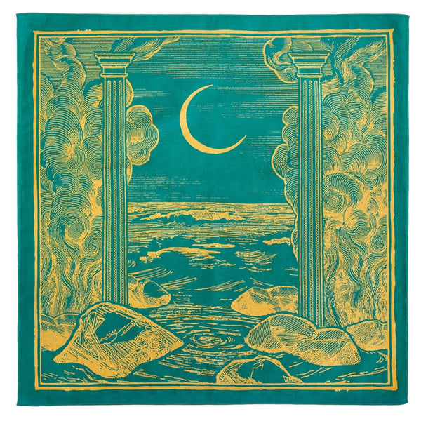 The Somnia Tarot Altar Cloth - "The Priestess" - Teal
