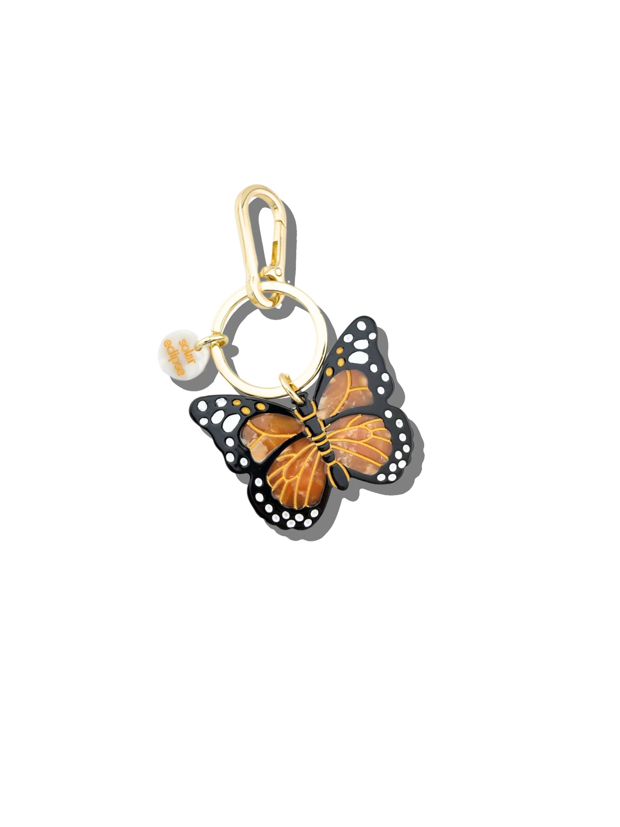 Solar Eclipse - Monarch Butterfly Bag Charm + Keychain: Orange
