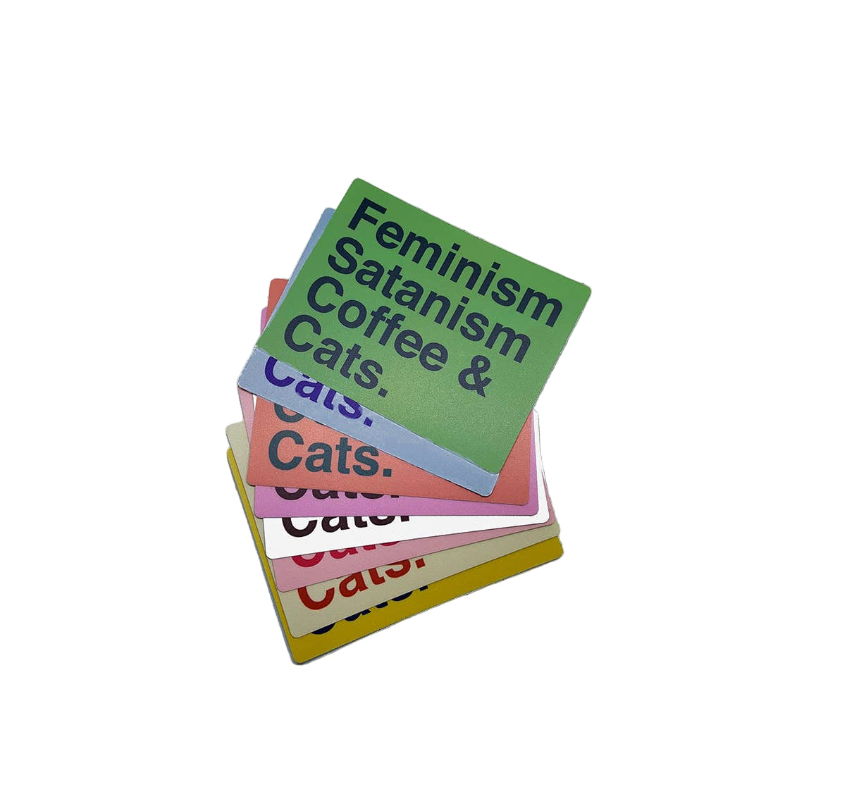 Feminism, Satanism, Coffee and Cats vinyl sticker