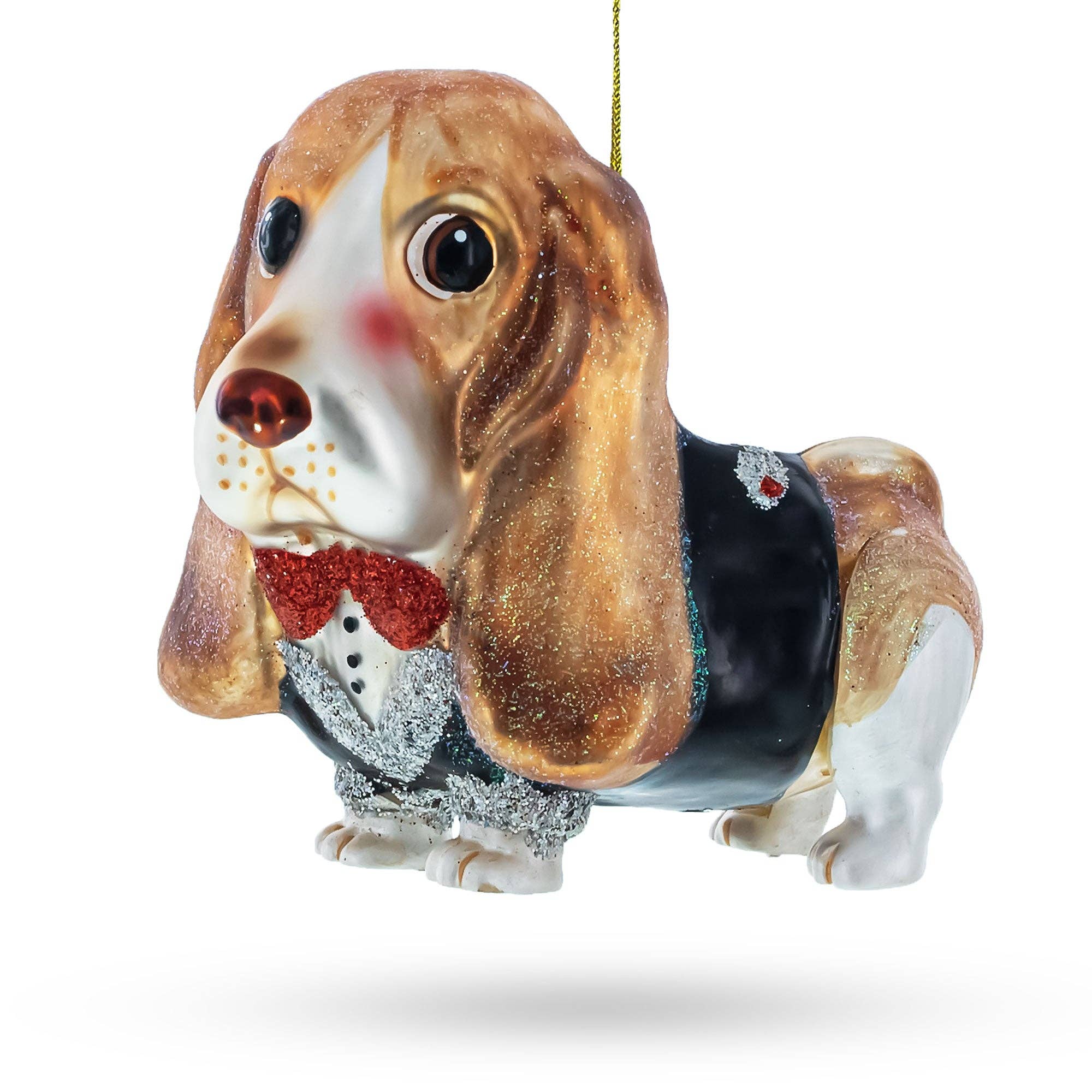 Lovable Spaniel Dog Glass Ornament