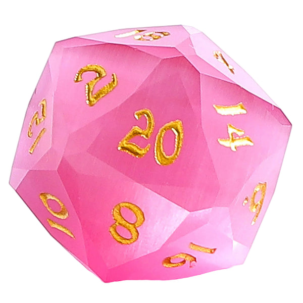 Dragon's Hoard Luster Cut Dice Set - Pink Cat's Eye