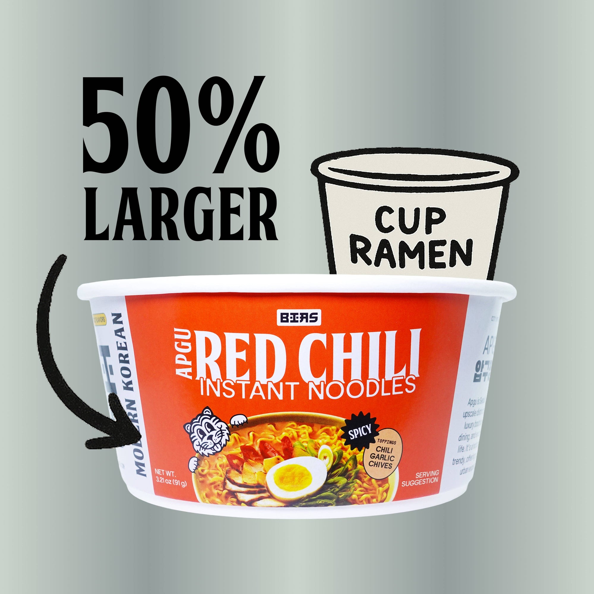 Bias - Red Chili Air Dried Instant Ramen - Big Bowl