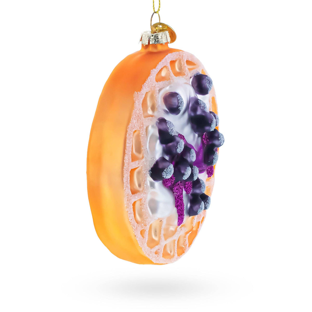 Blueberry Waffle - Glass Ornament
