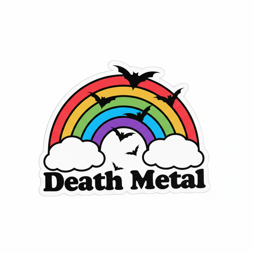 Death Metal Rainbow Sticker
