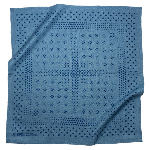 Natural Dye Silk Bandana | Indigo | Dot