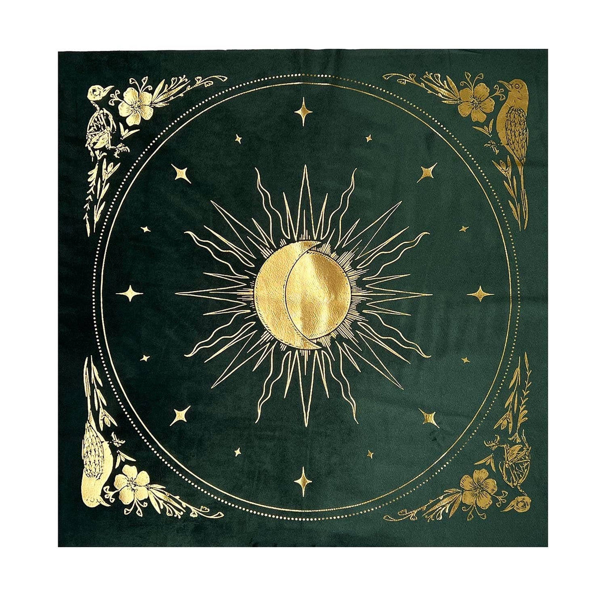 13th Press - Altar Cloth - "Celestial" - Emerald Velvet + Gold Foil