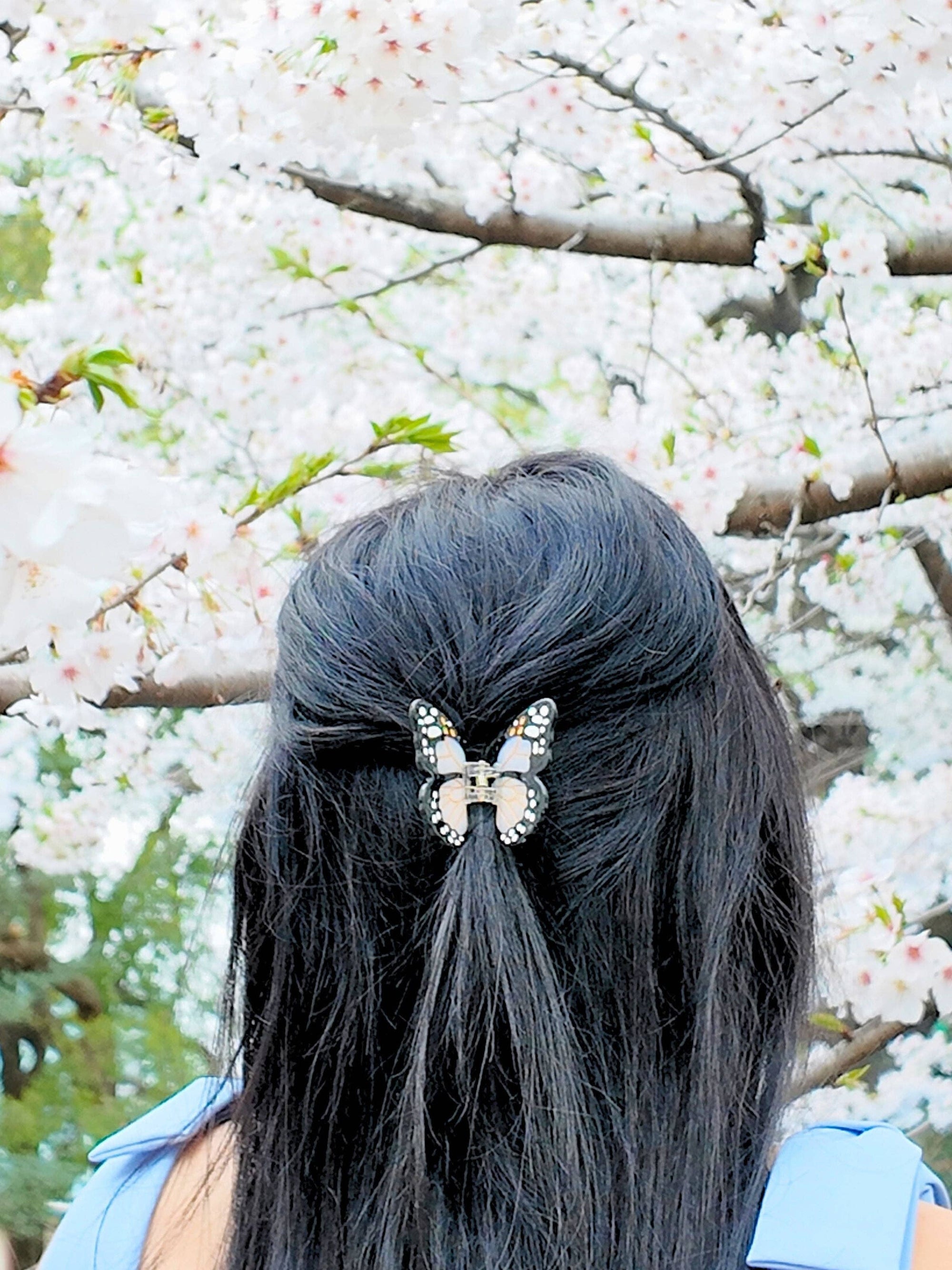 Solar Eclipse - Mini Monarch Butterfly Claw Hair Clip: Baby Blue - Limited Edition
