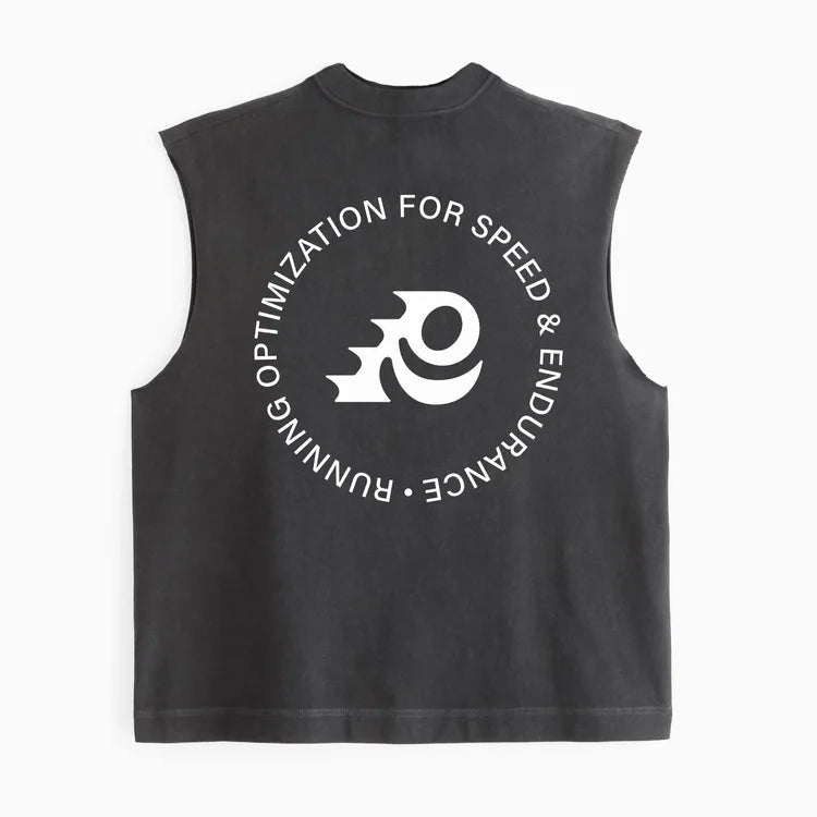 Rose Endurance - Rose Cut Off Tee - Washed Black