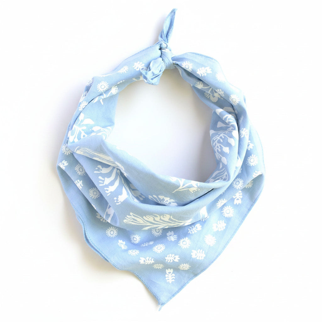 Floral Bandana - Light Blue