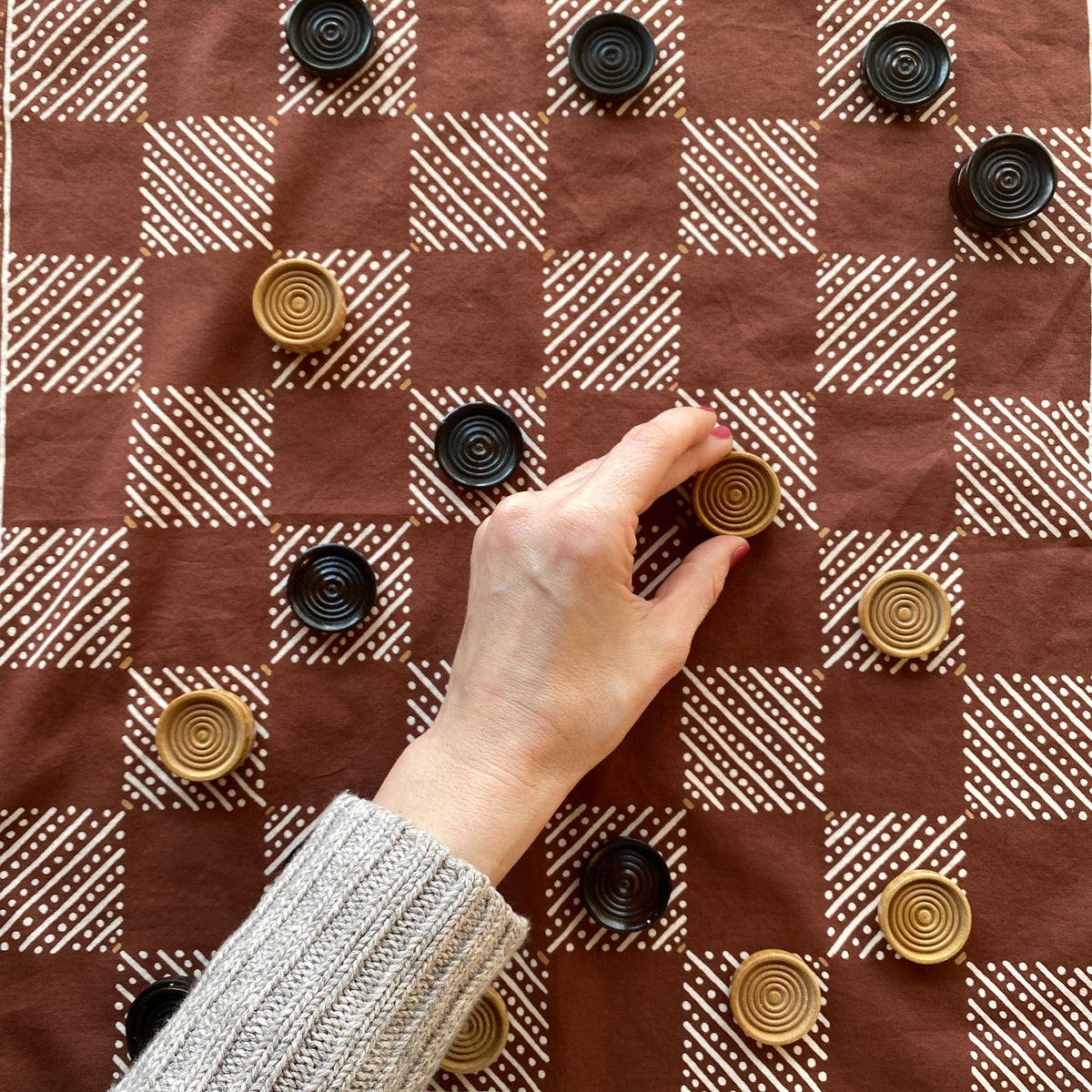 Checkers Cloth Set Travel Checkers Set