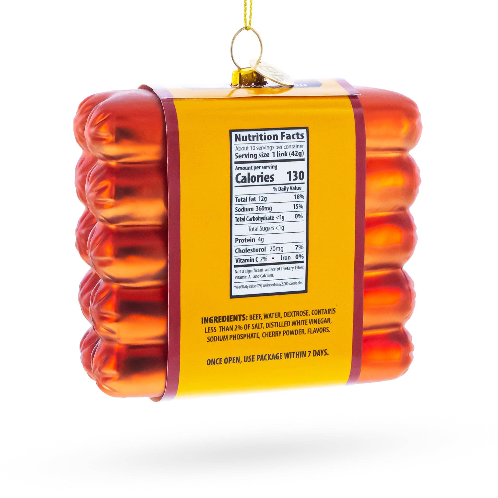 Hot Dogs Blown Glass Christmas Ornament