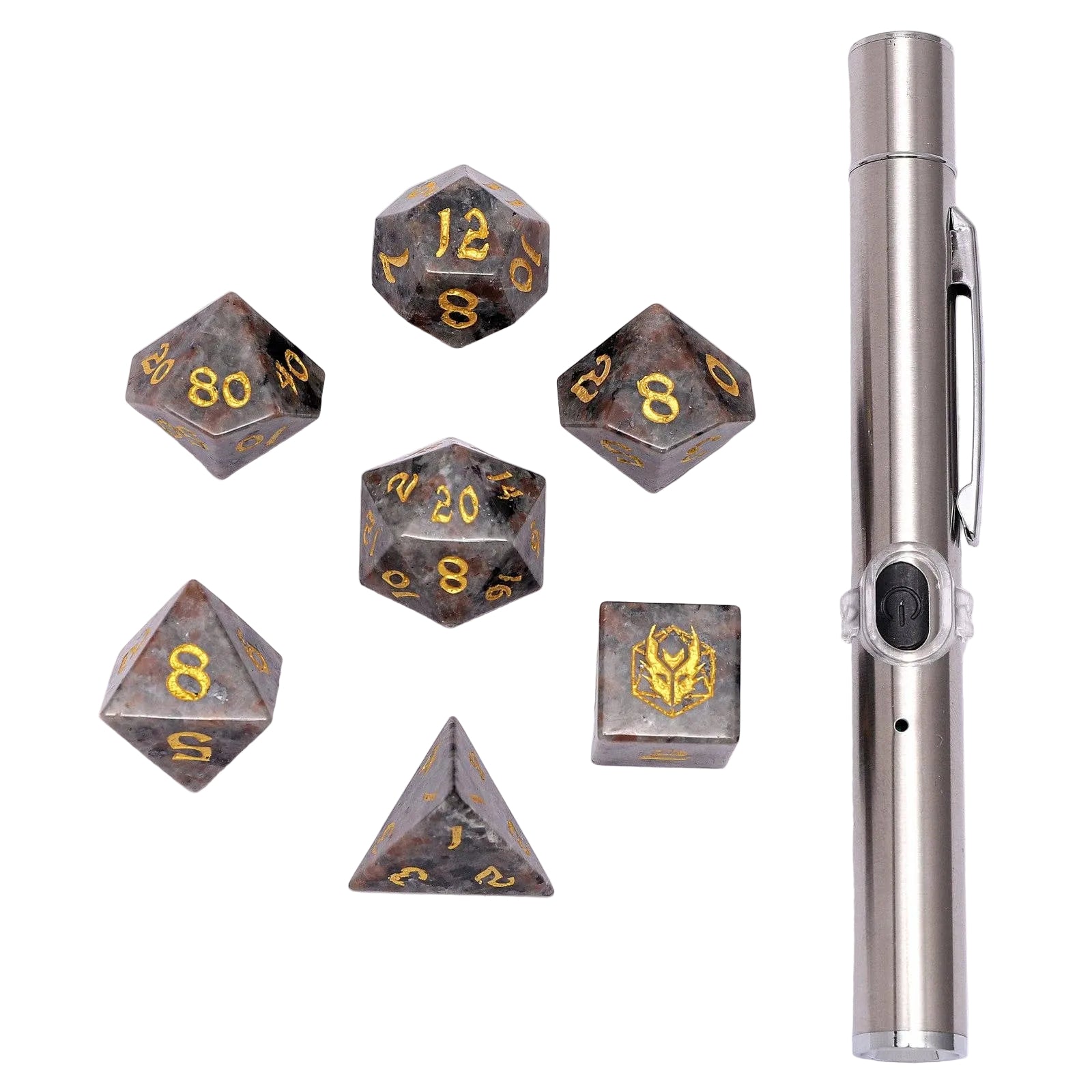 Dragon's Hoard Gem Stone Polyhedral Dice Set - Yooperlite
