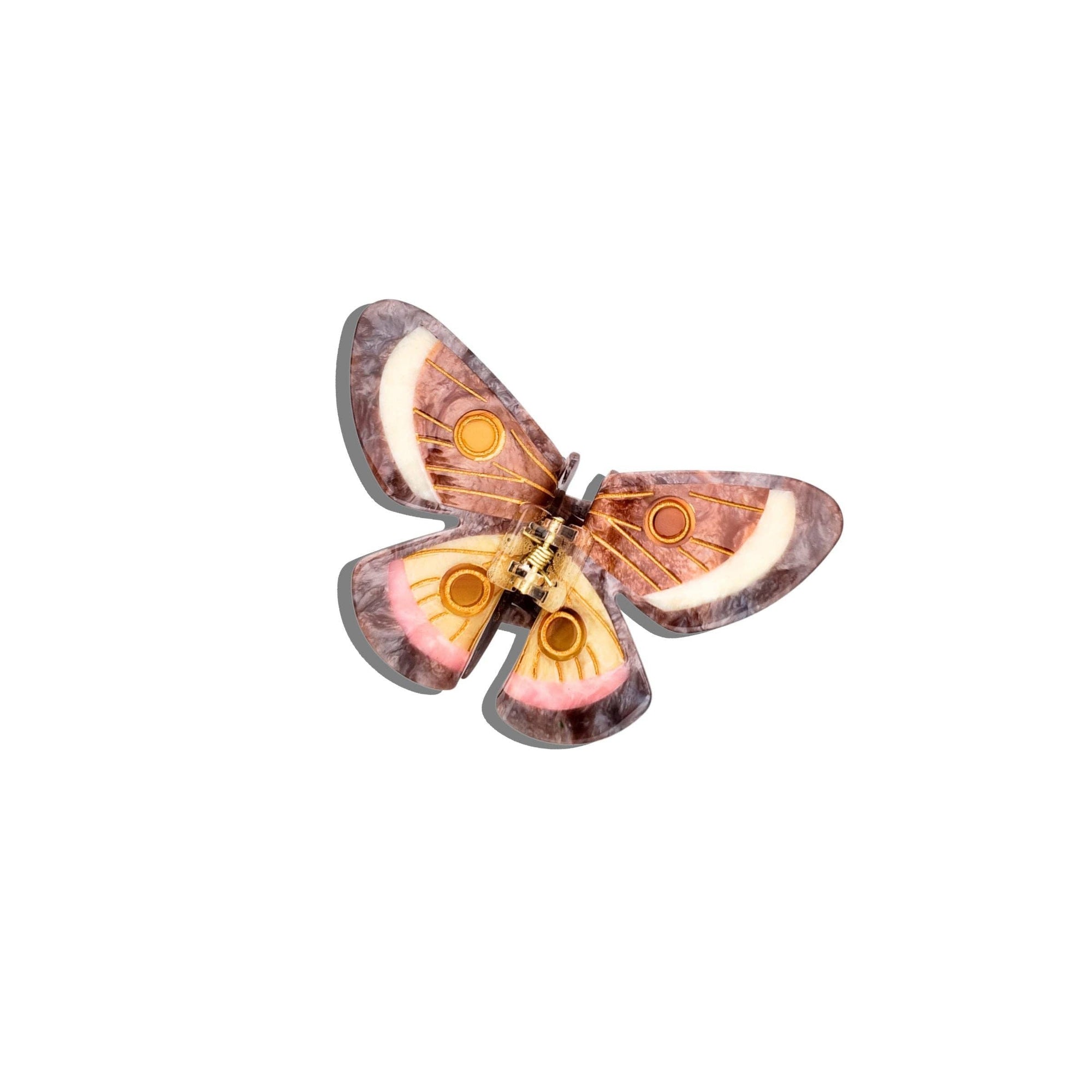 Solar Eclipse - Claw Clip - Brown Emperor Silk Moth